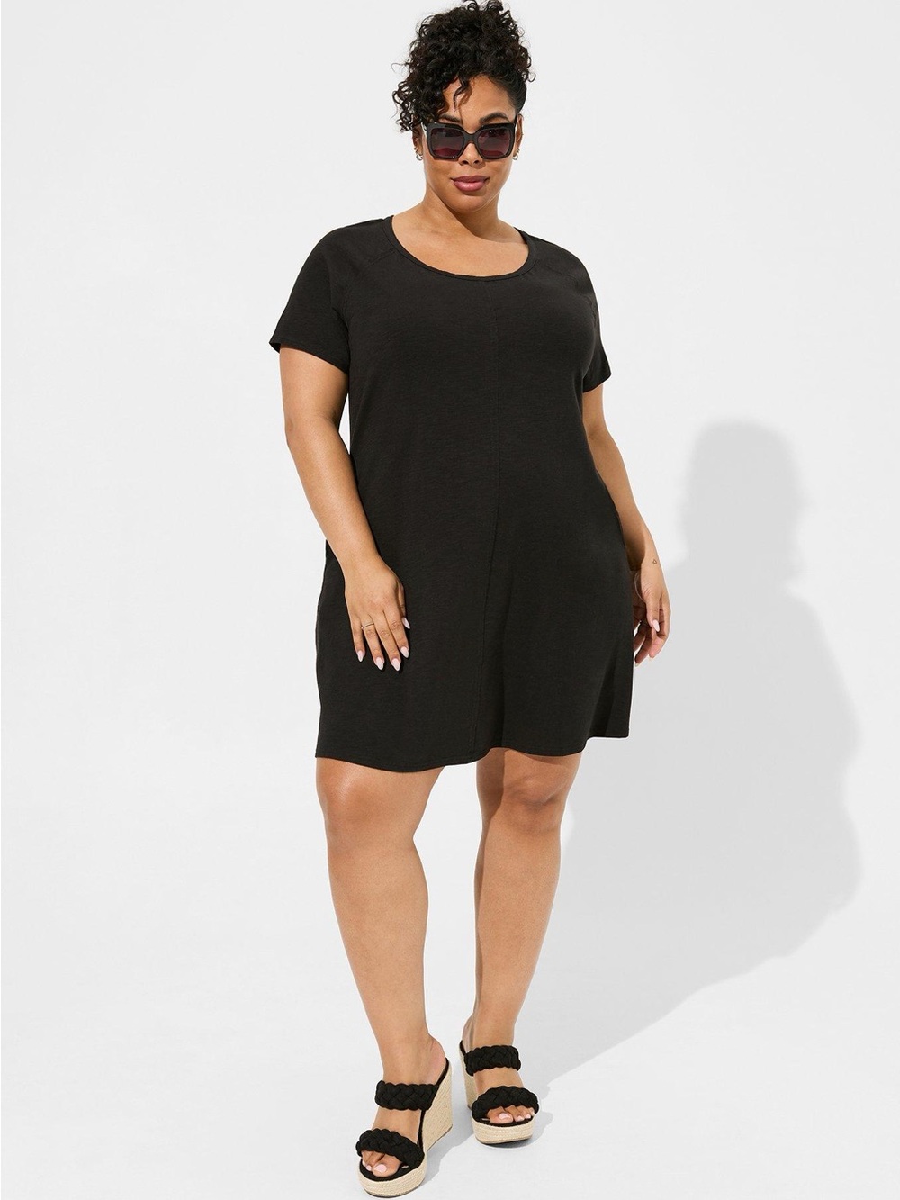 torrid Black Short Sleeve A-Line Dress